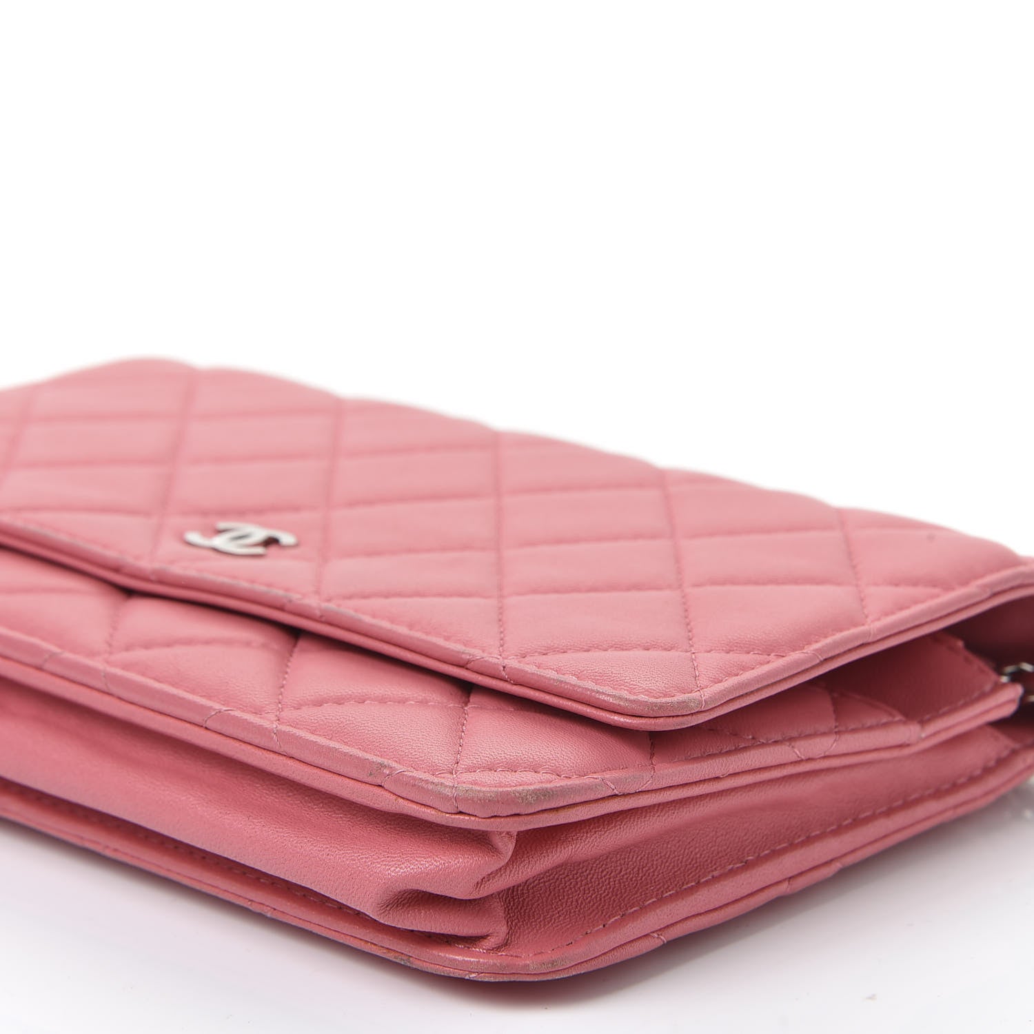 Chanel Lambskin Quilted Wallet On Chain WOC Pink 6 of 11