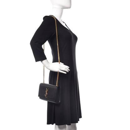 Saint Laurent Grain De Poudre Small Monogram Kate Satchel Black 2 of 9