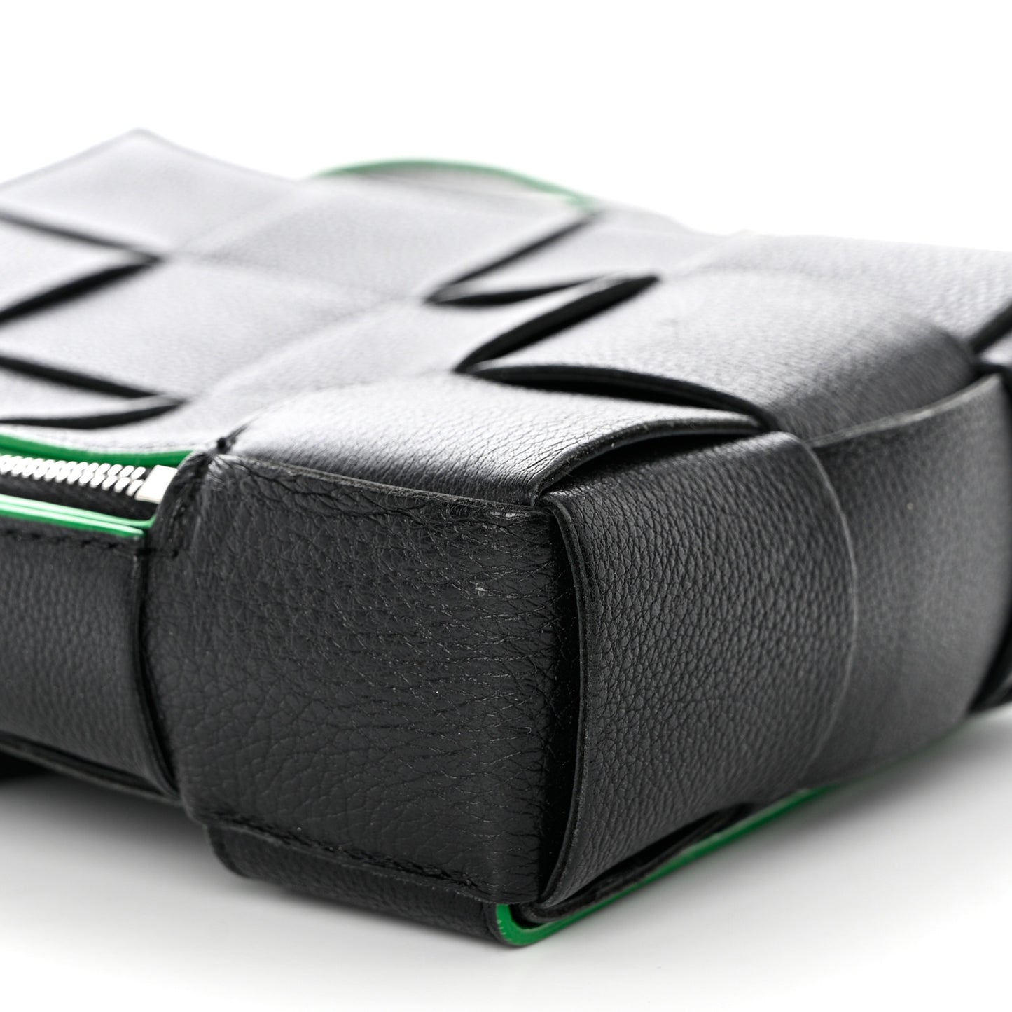 Calfskin Intrecciato Mini Cassette Sling Bag Black Parakeet