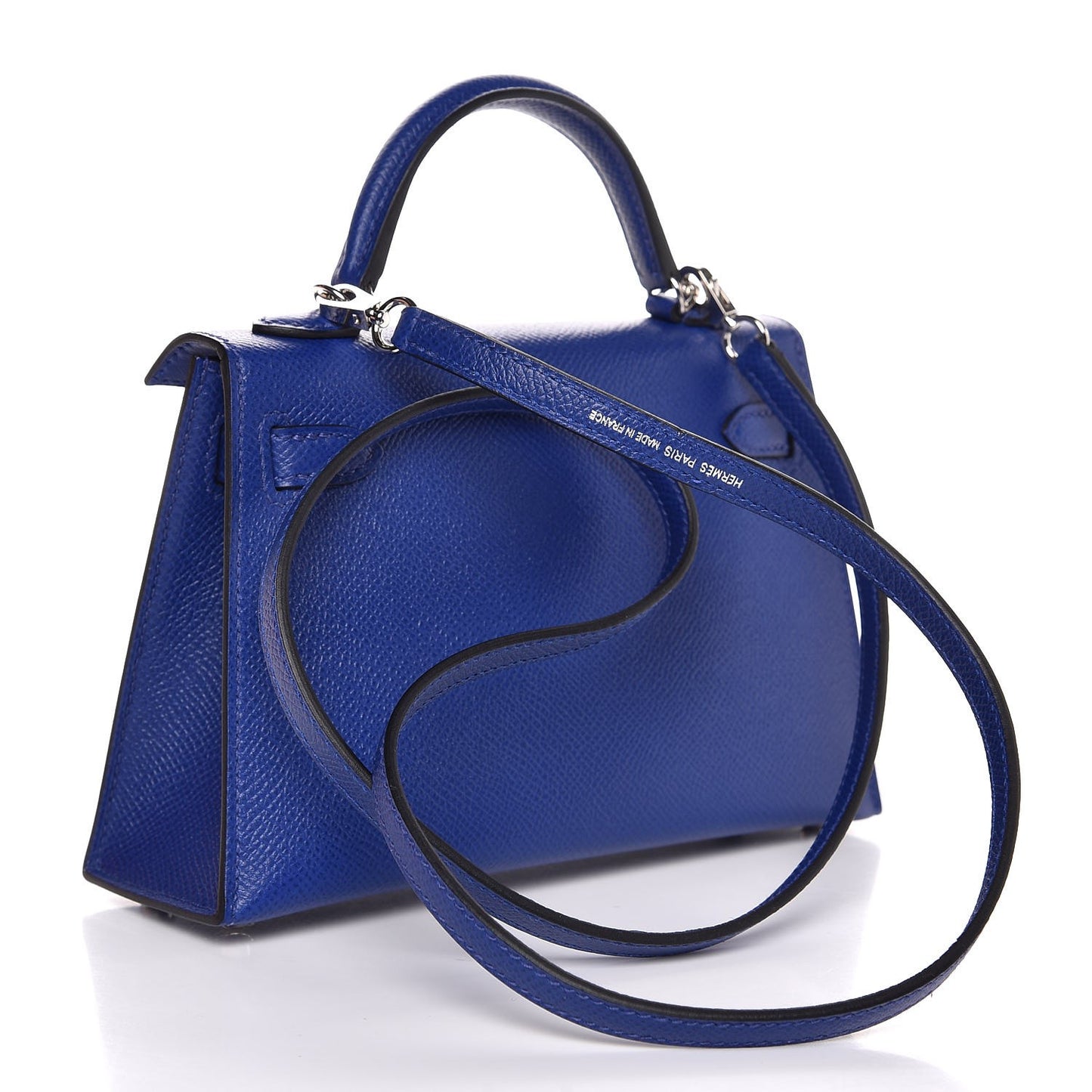 Epsom Mini Kelly Sellier 20 Bleu Electrique