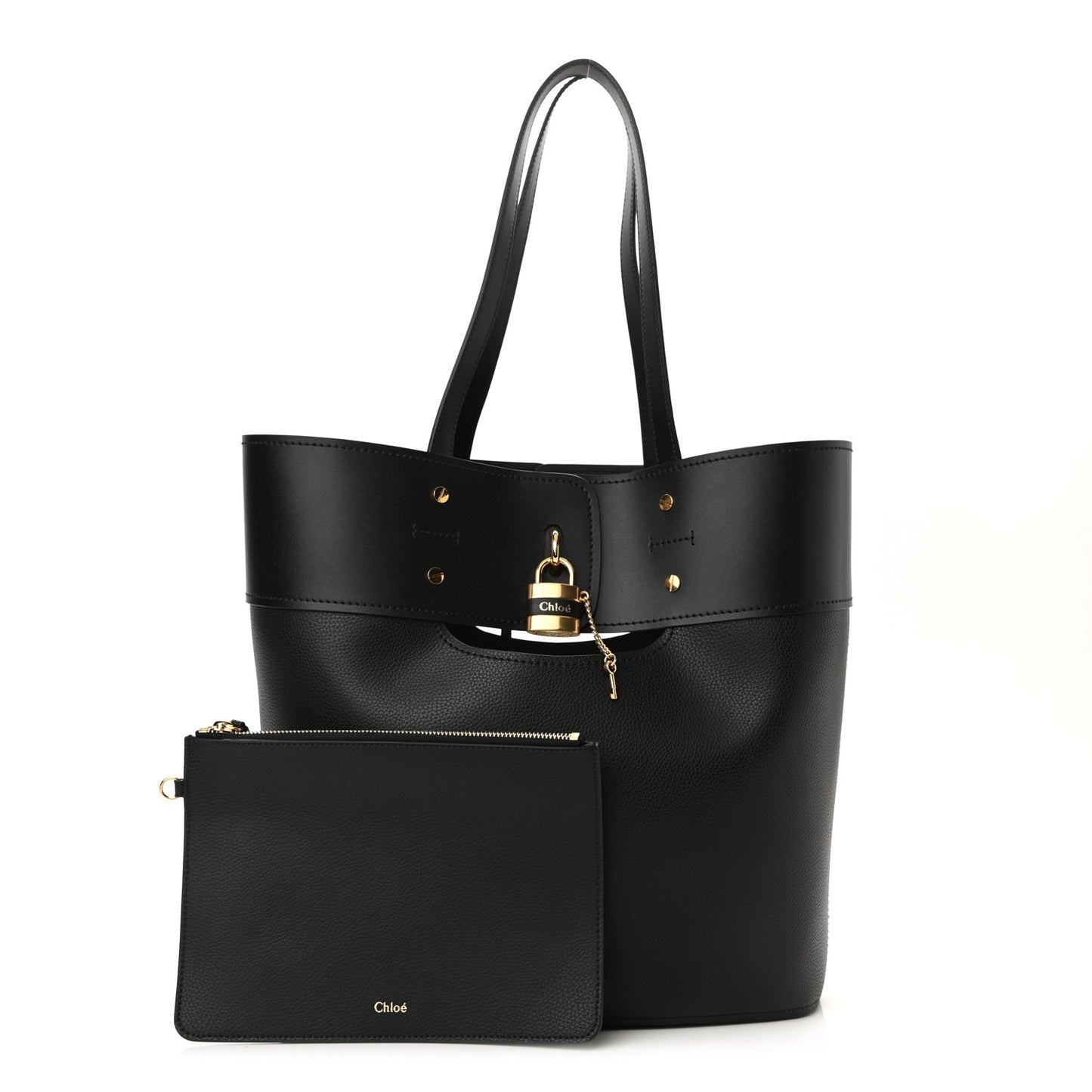 Smooth Grained Calfskin Medium Aby Tote Black