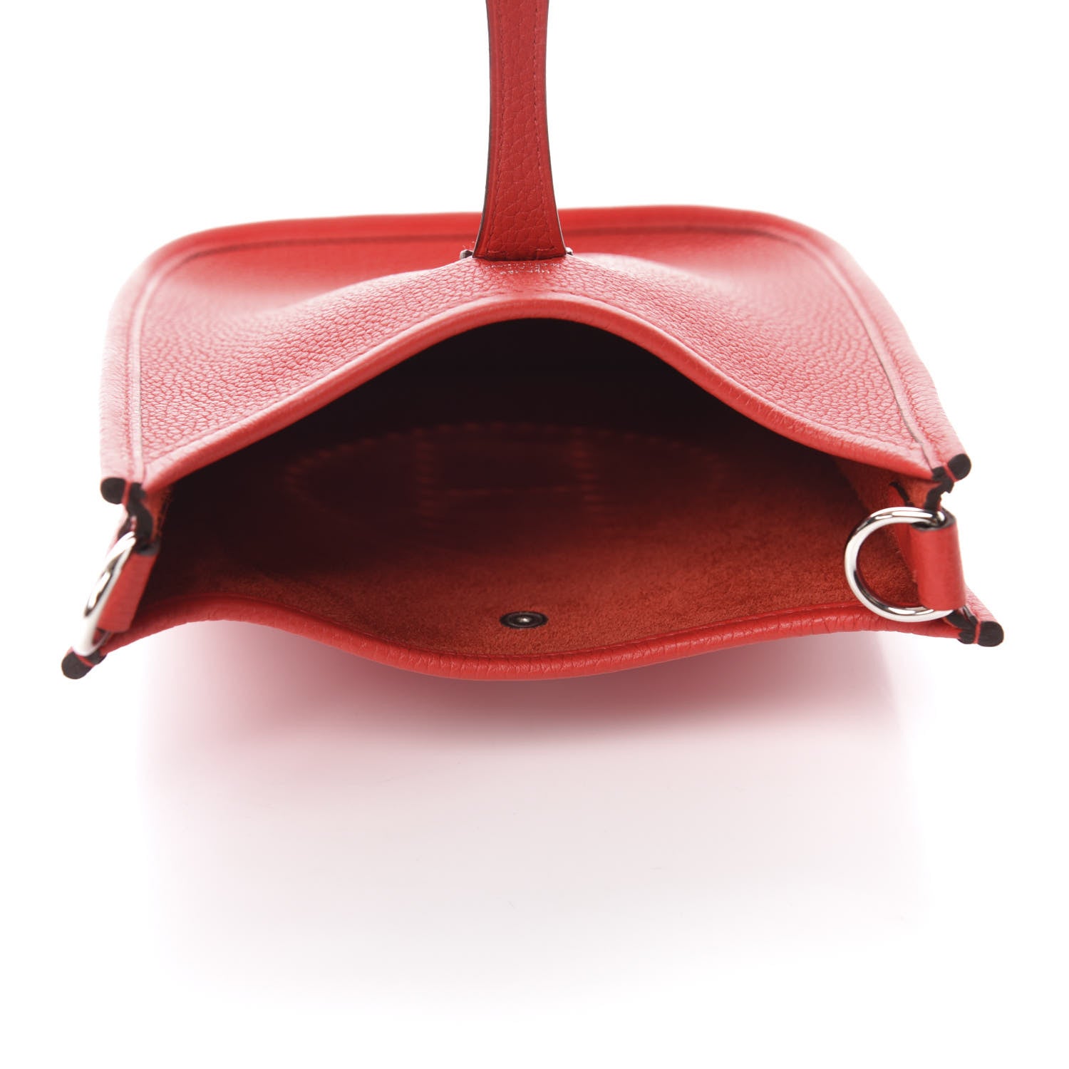 Hermes Taurillon Clemence Evelyne TPM Rouge De Coeur Bleu Du Nord 5 of 11