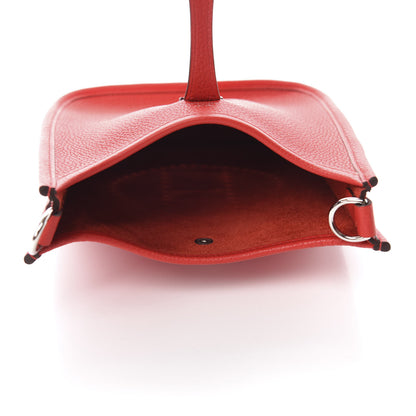Hermes Taurillon Clemence Evelyne TPM Rouge De Coeur Bleu Du Nord 5 of 11