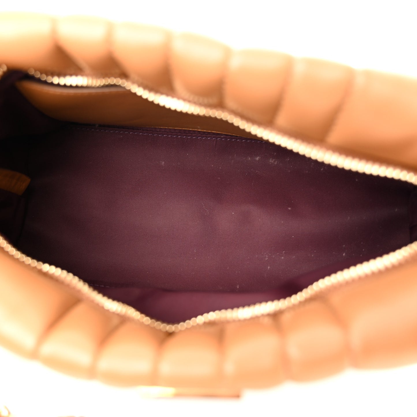 Lambskin Quilted Small Soft Lola Bag Maple Brown