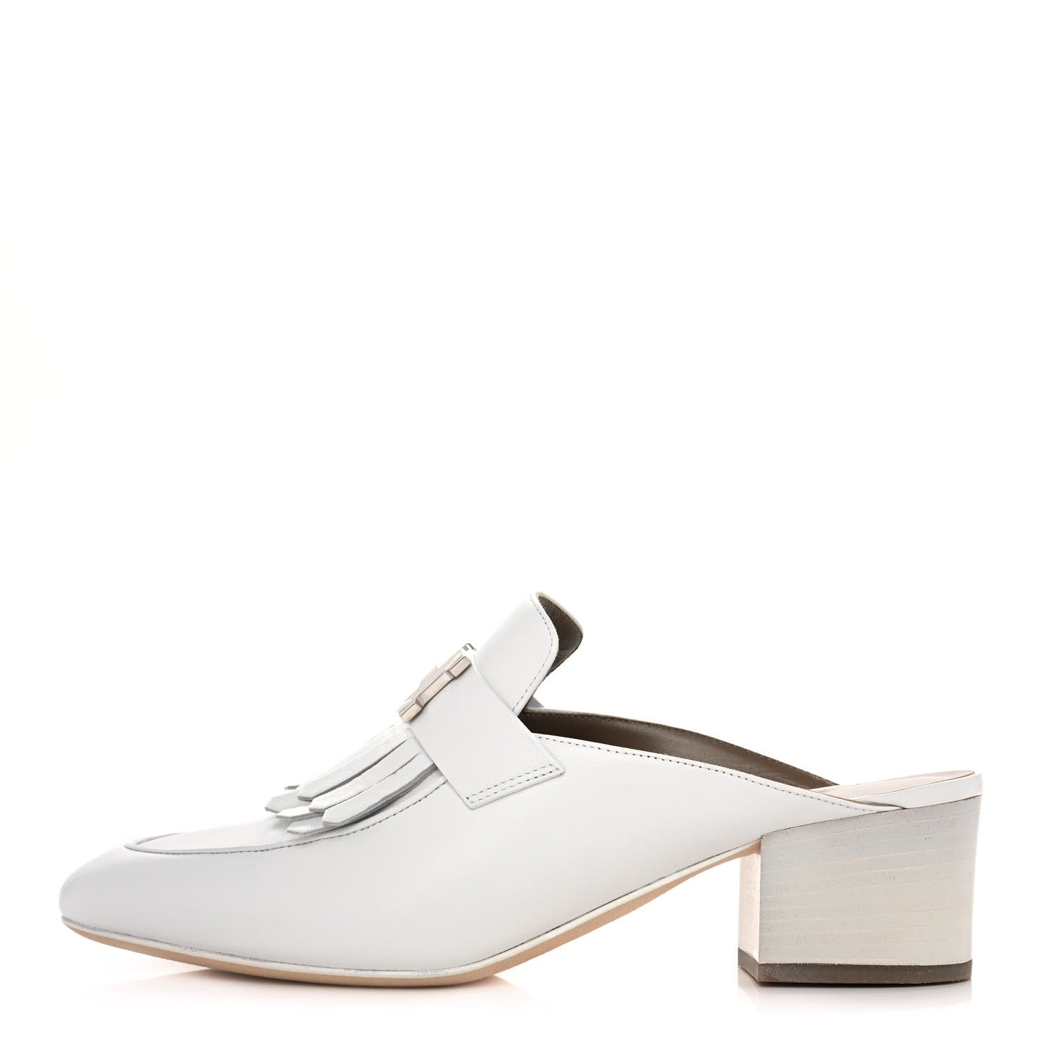 Hermes Goatskin Tuileries Mules 37.5 White 1 of 10