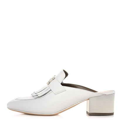 Hermes Goatskin Tuileries Mules 37.5 White 1 of 10