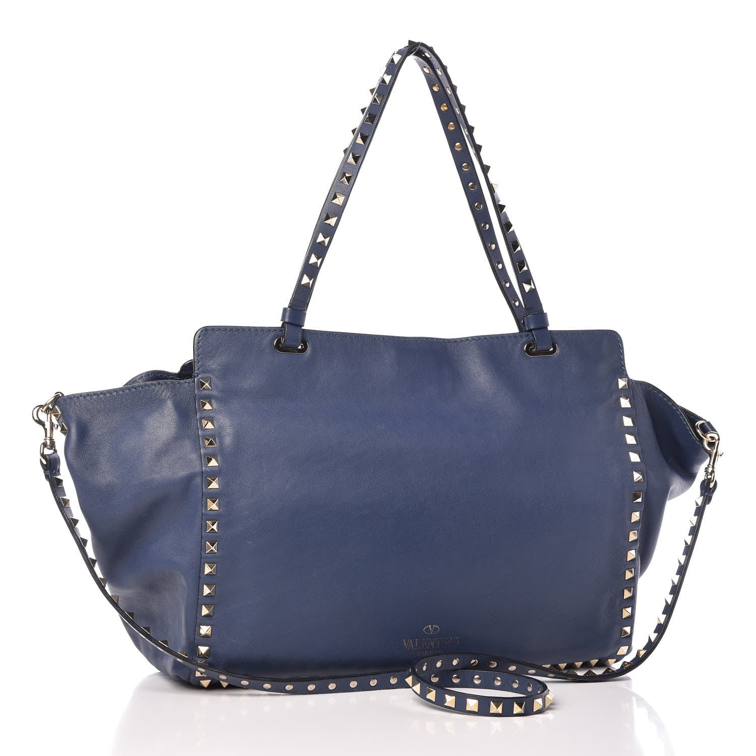 Valentino Garavani Vitello Medium Rockstud Tote Indigo 3 of 21