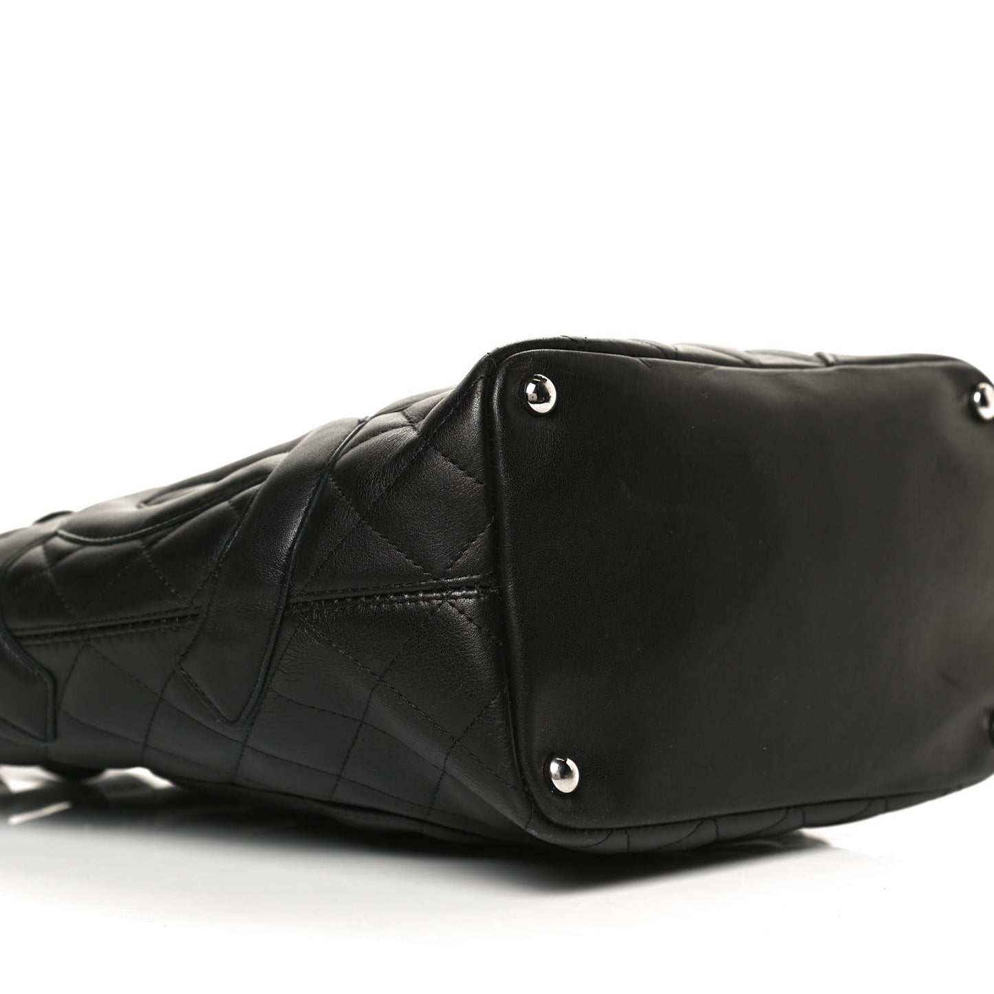 Calfskin Quilted Medium Cambon Tote Black