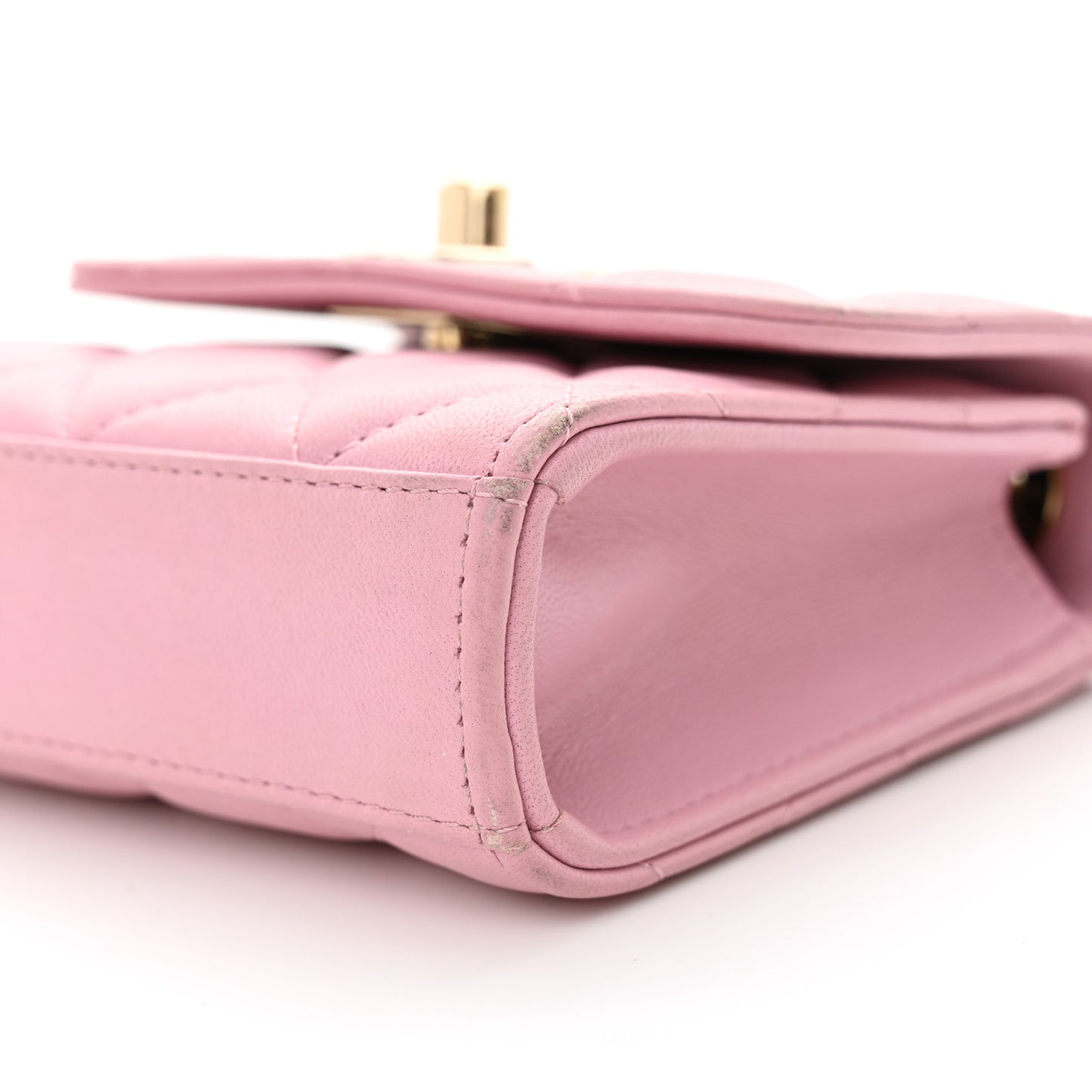 Lambskin Quilted Mini Trendy CC Clutch With Chain Light Pink