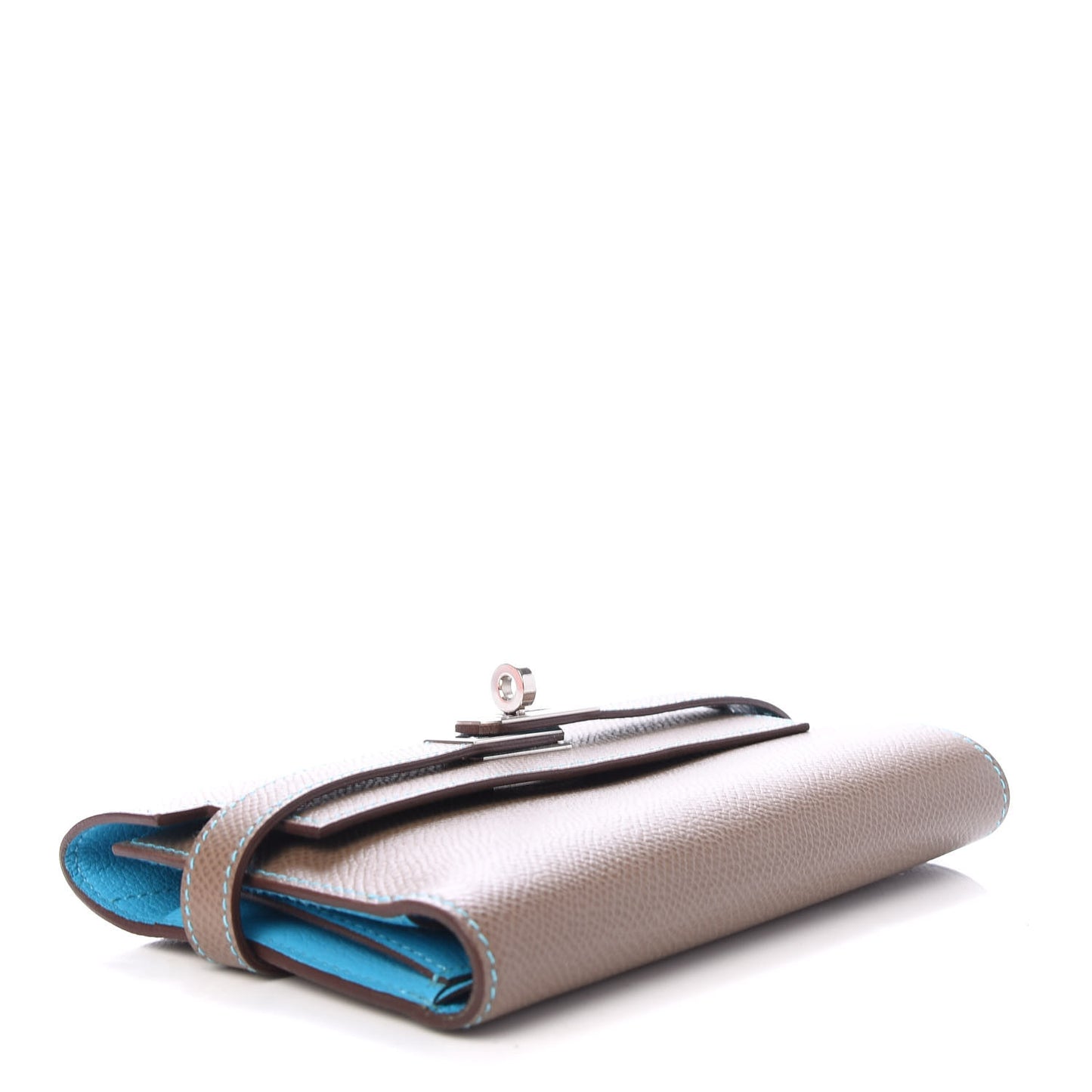 Epsom Candy Medium Kelly Wallet Etoupe Bleu Azteque