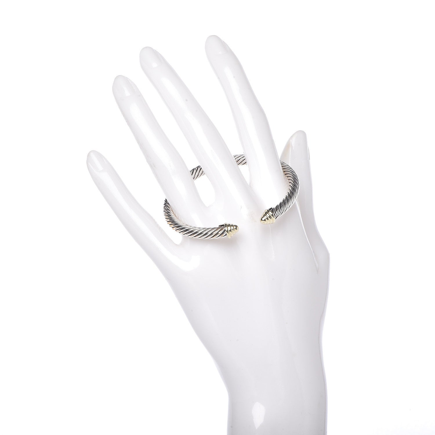 David Yurman Sterling Silver 14K Yellow Gold 5mm Cable Classics Bracelet 2 of 4