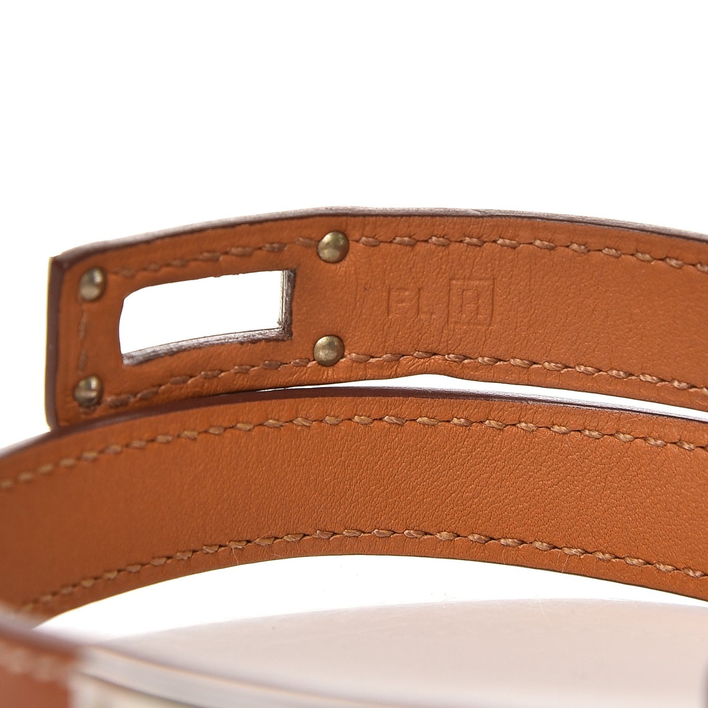 Barenia Kelly Double Tour Bracelet M Fauve