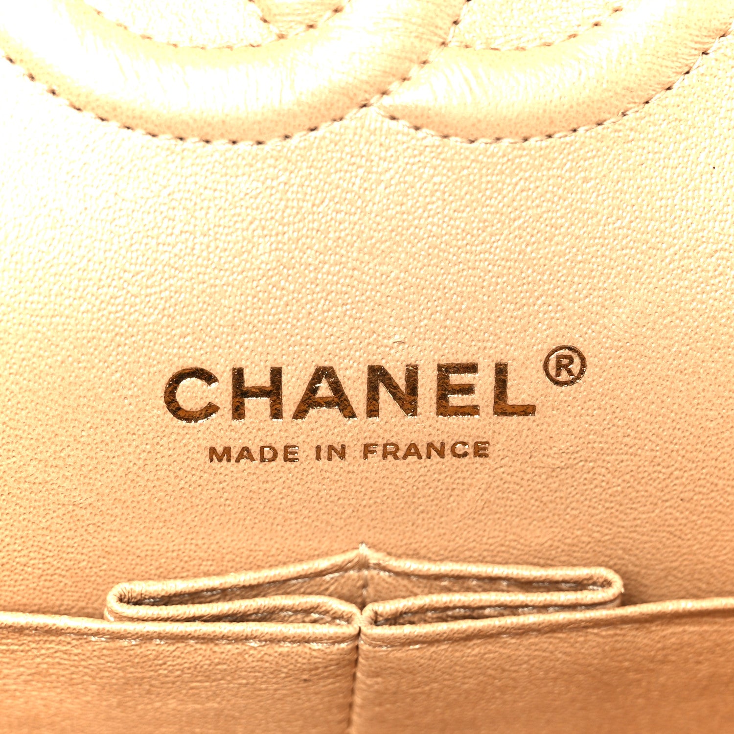 Chanel Iridescent Caviar Quilted Medium Double Flap Beige 6 of 12