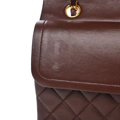 Chanel Lambskin Quilted Medium Double Flap Brown 14 of 19