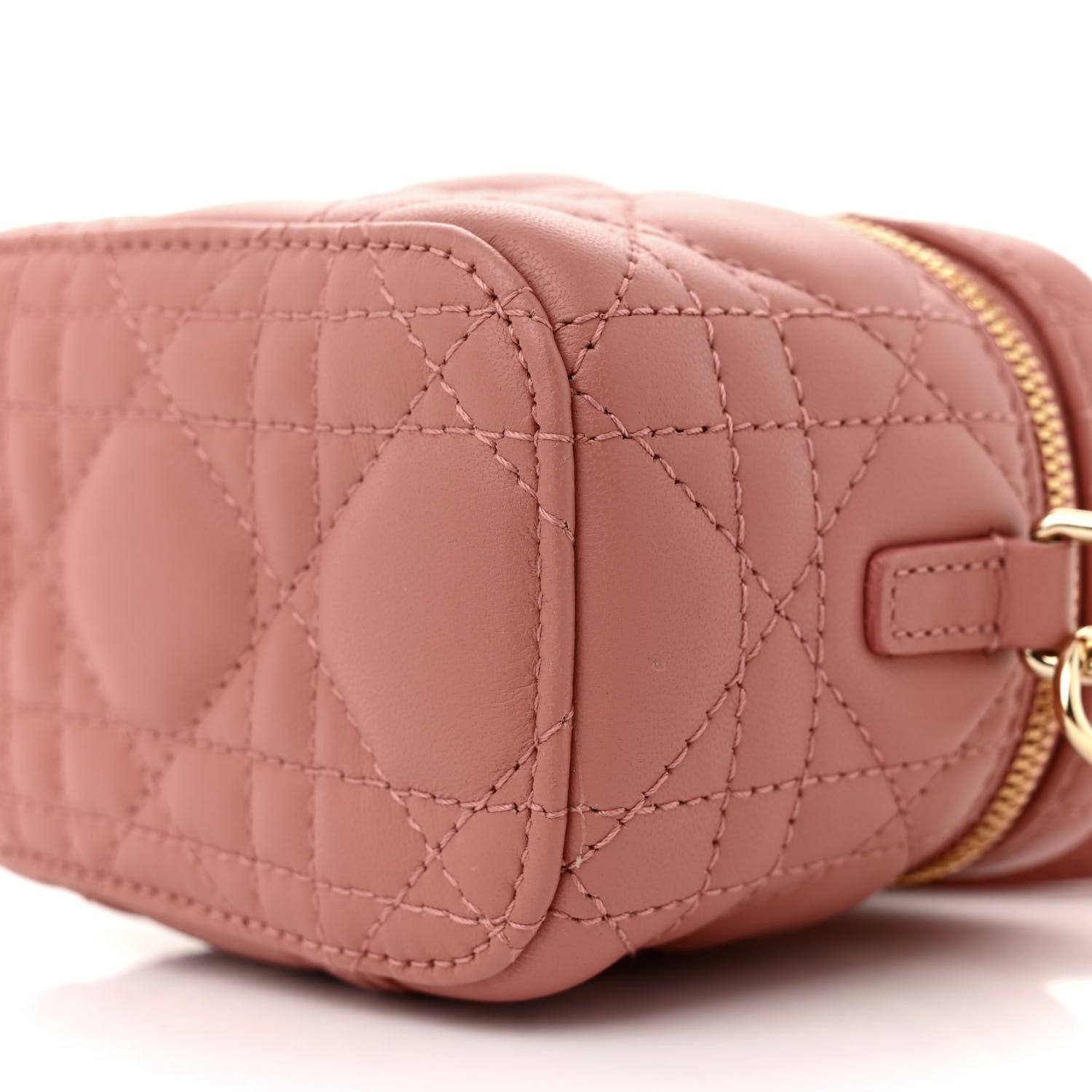 Christian Dior Lambskin Cannage Micro Vanity Case Deep Nude 9 of 9