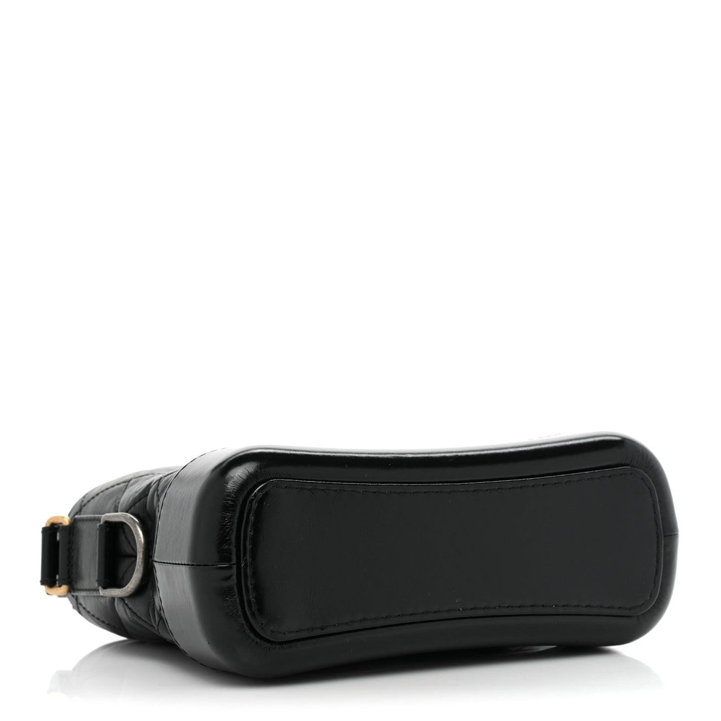 Aged Calfskin Quilted Small Gabrielle Hobo Black