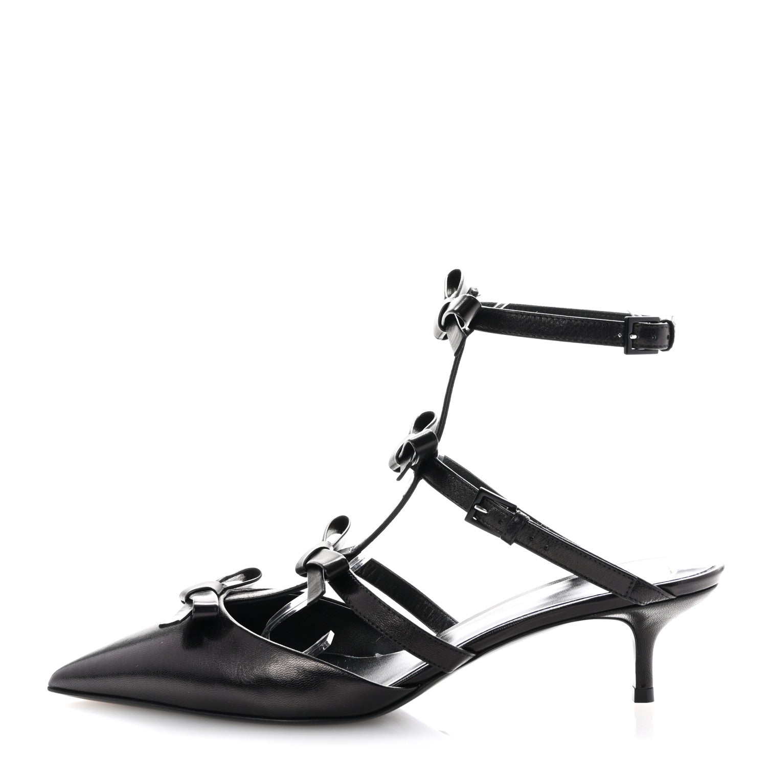 Valentino Garavani Nappa French Bow Gladiator 45mm Sandals 40 Black 1 of 9