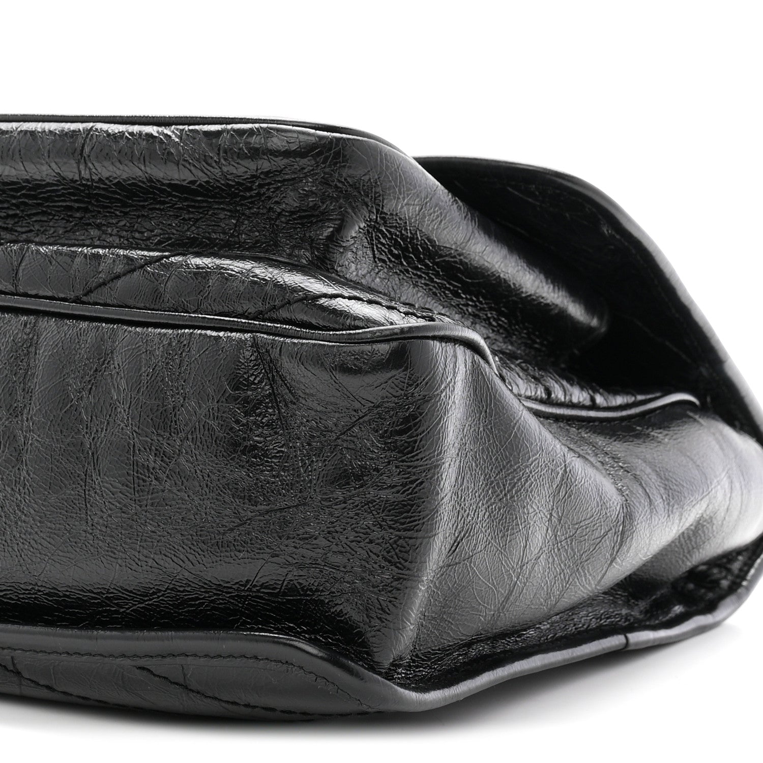 Saint Laurent Crinkled Calfskin Matelasse Monogram Large Niki Chain Satchel Black 10 of 11