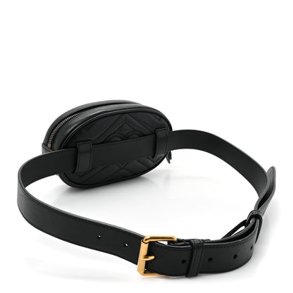 Gucci Calfskin Matelasse GG Marmont Belt Bag 95 38 Black 3 of 10