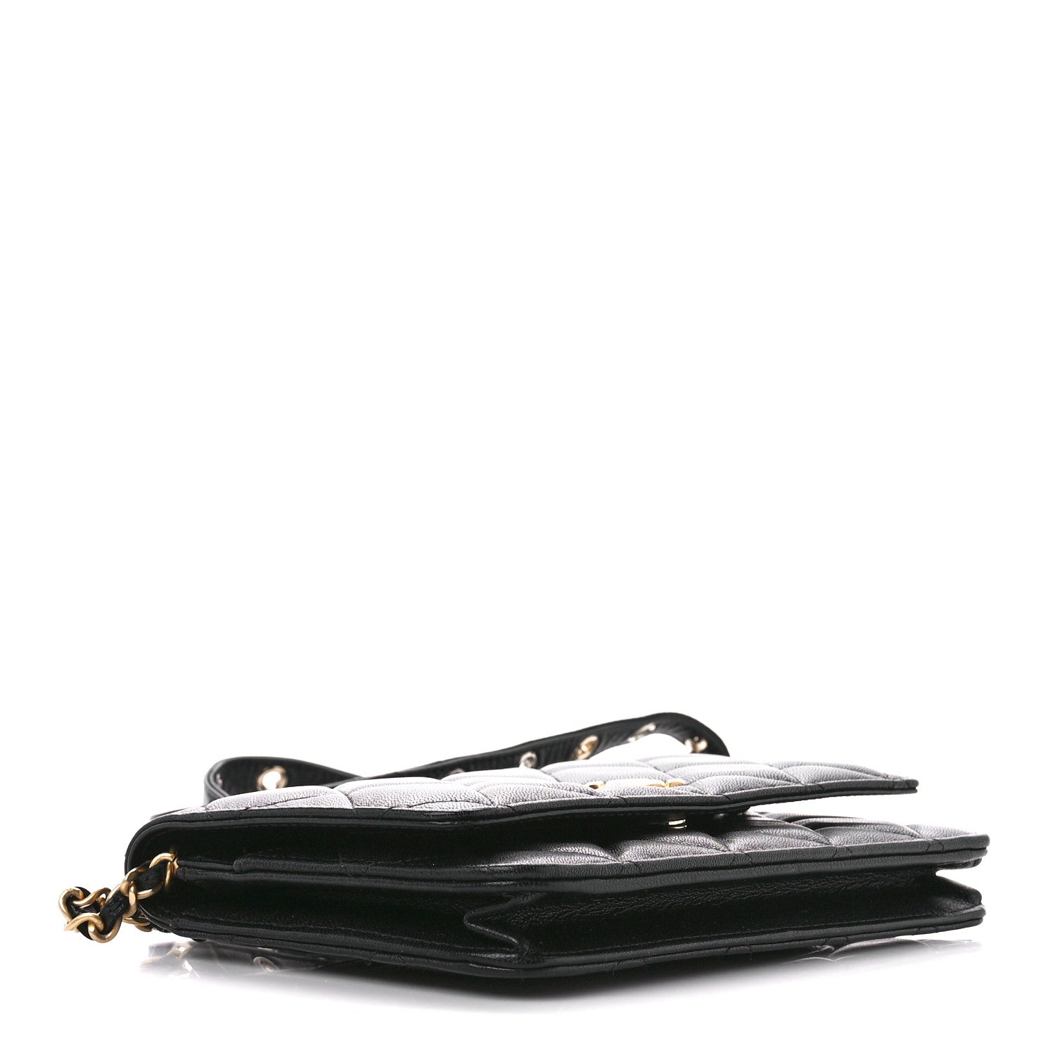 Chanel Goatskin Quilted Quilted Like A Wallet Wallet On Chain WOC Black 3 of 12