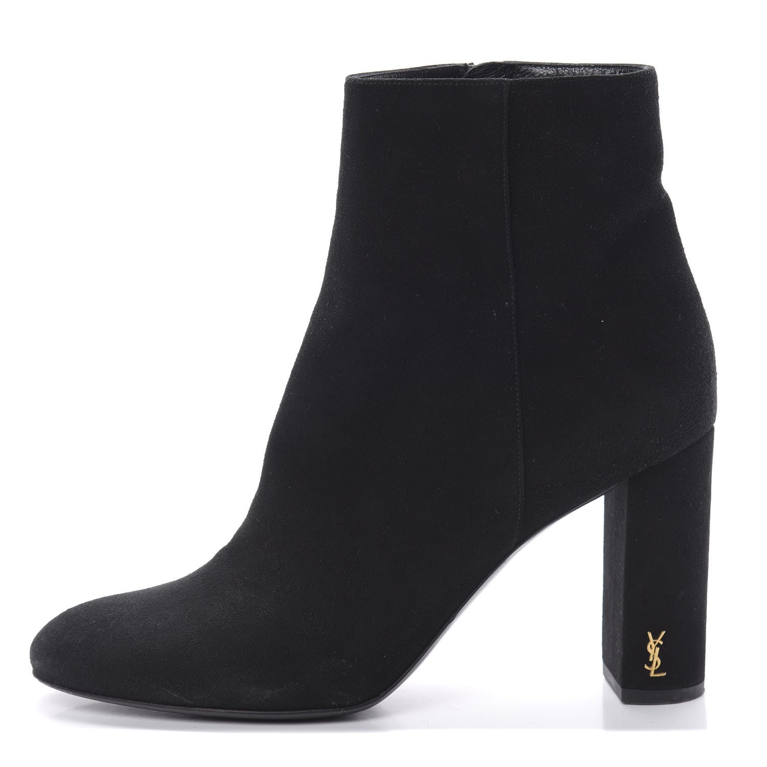 Saint Laurent Suede Loulou Ankle 95 Zip Boot 38.5 Black 1 of 10