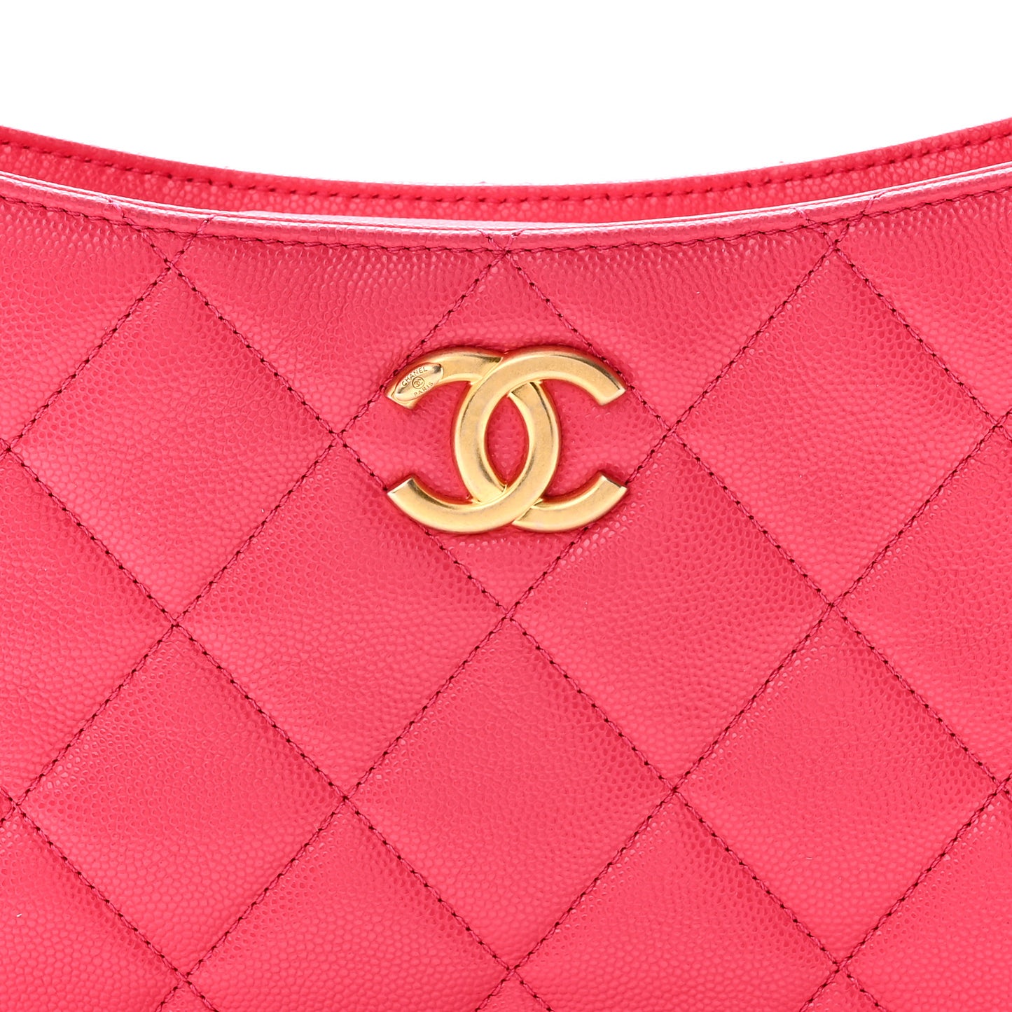 Caviar Quilted Triple Chain Shoulder Bag Pink