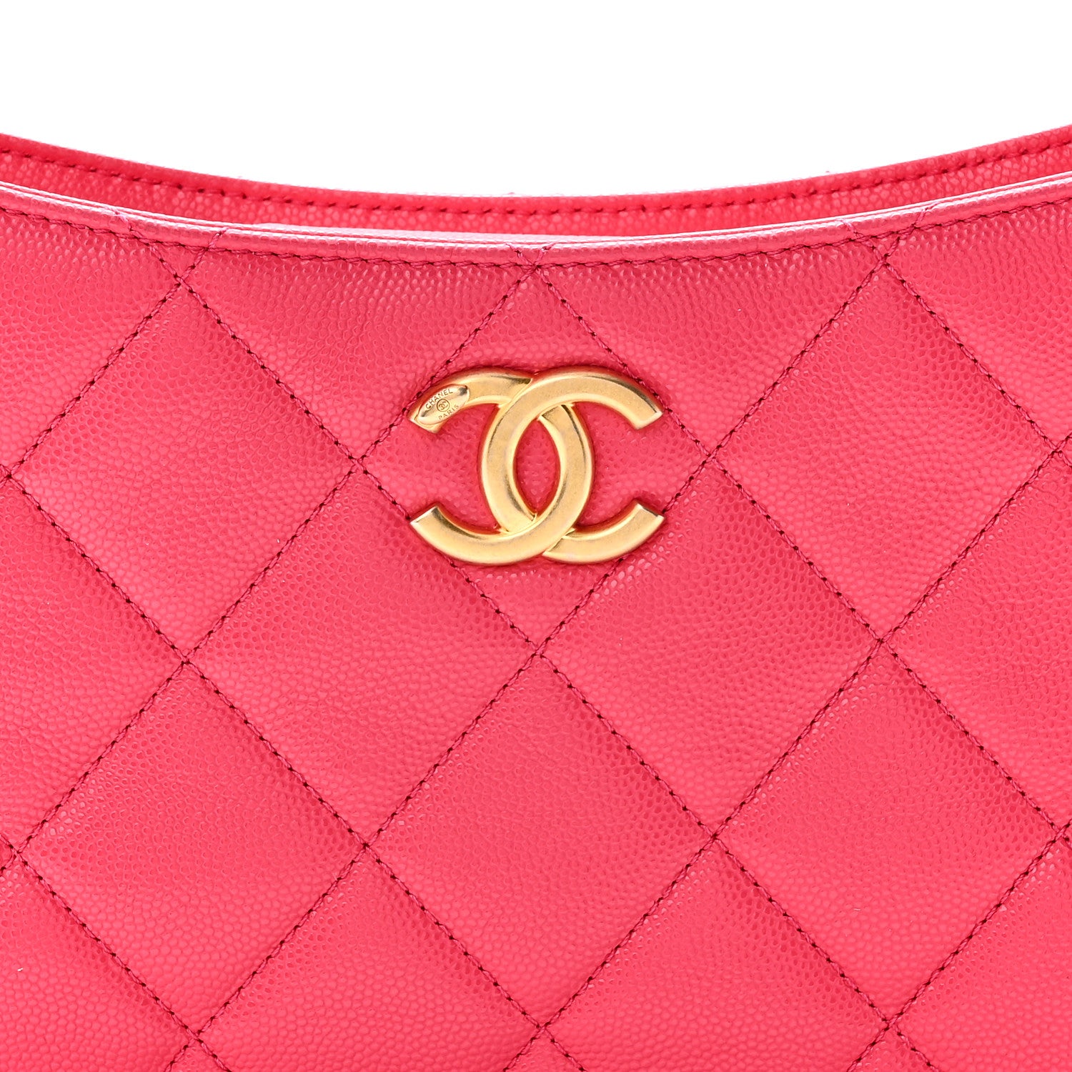 Chanel Caviar Quilted Triple Chain Shoulder Bag Pink 8 of 10