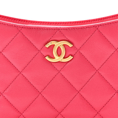 Chanel Caviar Quilted Triple Chain Shoulder Bag Pink 8 of 10