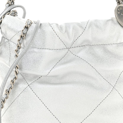 Chanel Metallic Lambskin Quilted Mini Chanel 22 Silvery 8 of 10