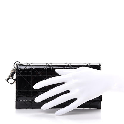 Christian Dior Patent Cannage Rendezvous Wallet Black 2 of 7