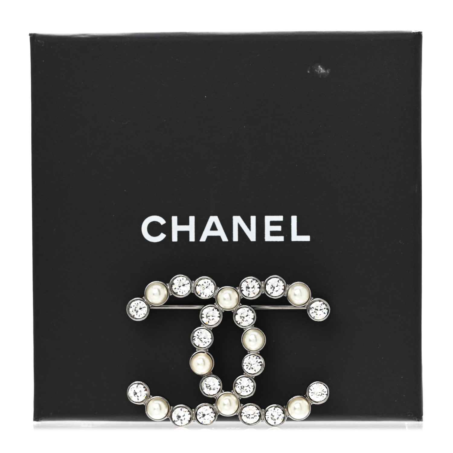 Chanel Pearl Crystal Bright Young Things CC Brooch Silver 5 of 5