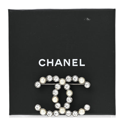 Chanel Pearl Crystal Bright Young Things CC Brooch Silver 5 of 5
