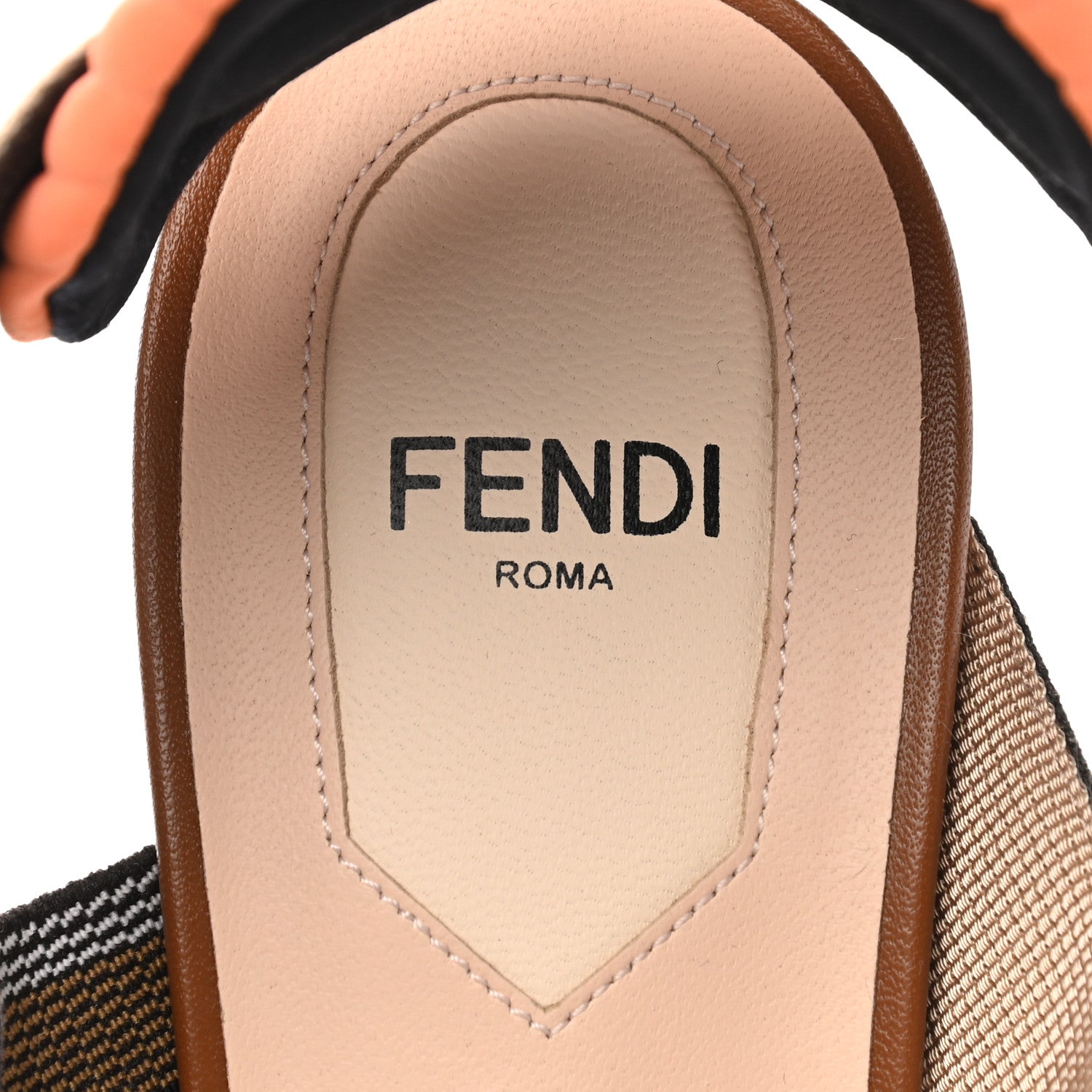 Fendi PVC Vitello FF Colibri 55mm Slingback Pumps 38 Transparent Aranciata Cuoio Avana 7 of 8