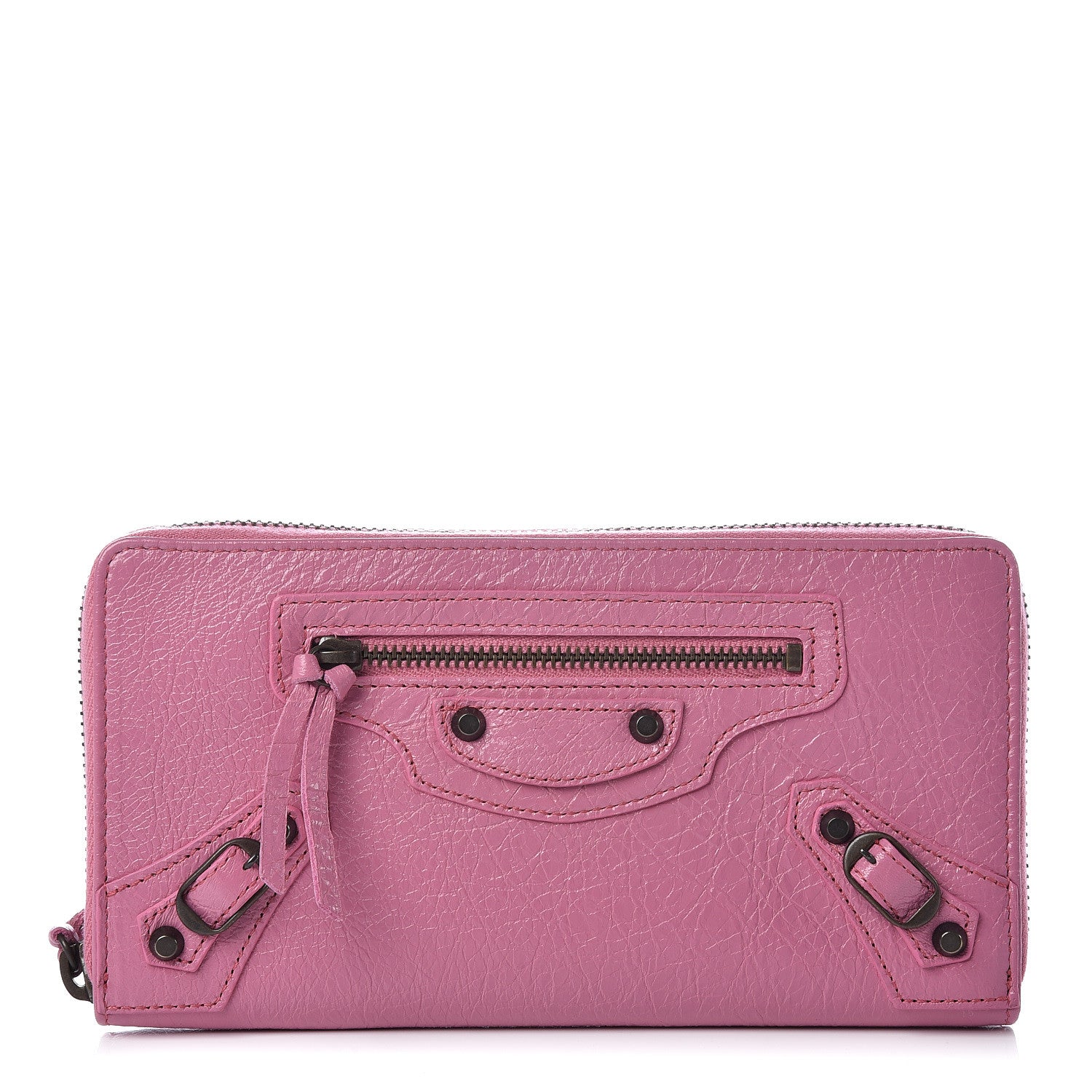 Balenciaga Agneau Classic Hardware Continental Zip Around Wallet Rose Guimauve 1 of 8