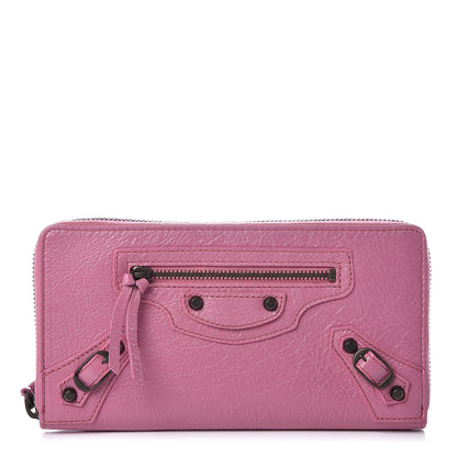 Balenciaga Agneau Classic Hardware Continental Zip Around Wallet Rose Guimauve 1 of 8