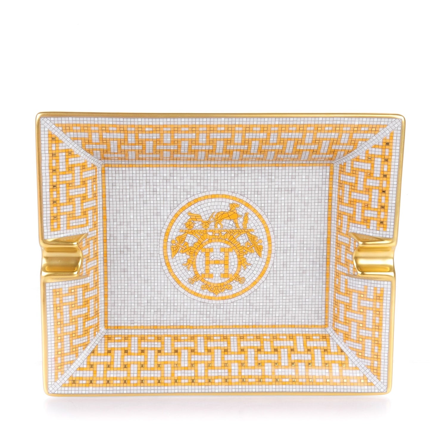 Porcelain Mosaique Au 24 Gold Ashtray