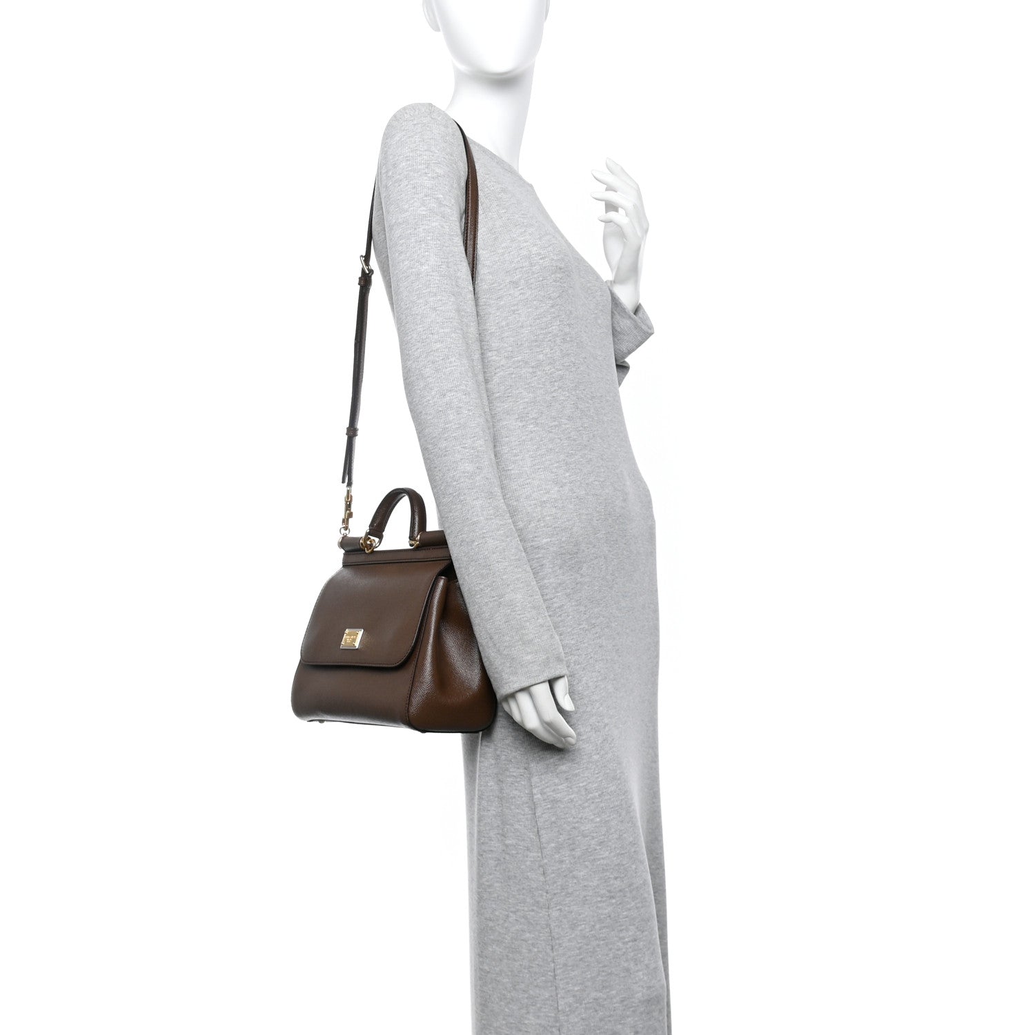 Dolce & Gabbana Dauphine Medium Miss Sicily Satchel Brown 2 of 9
