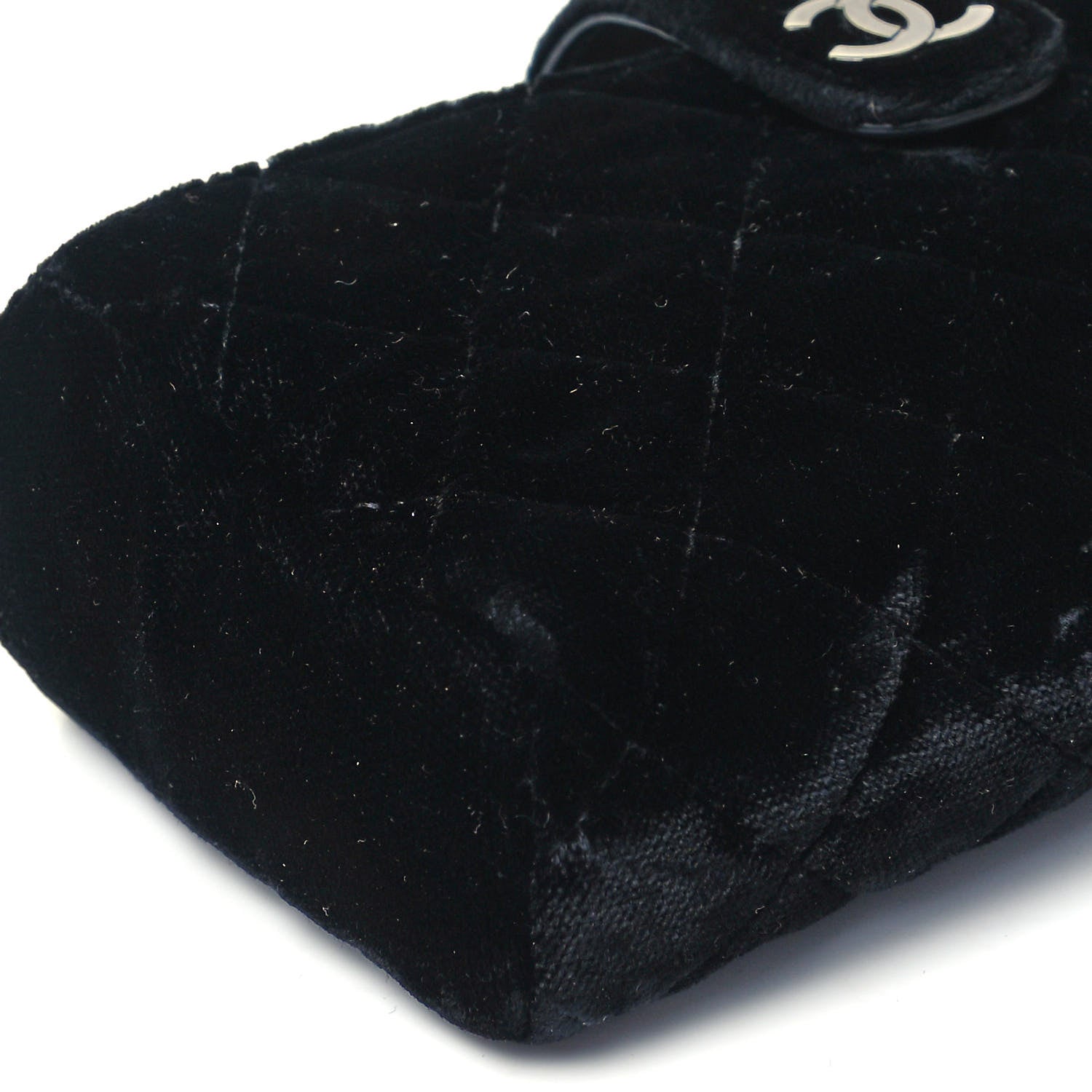 Chanel Velvet Quilted Small Clutch With Chain Black 8 of 9