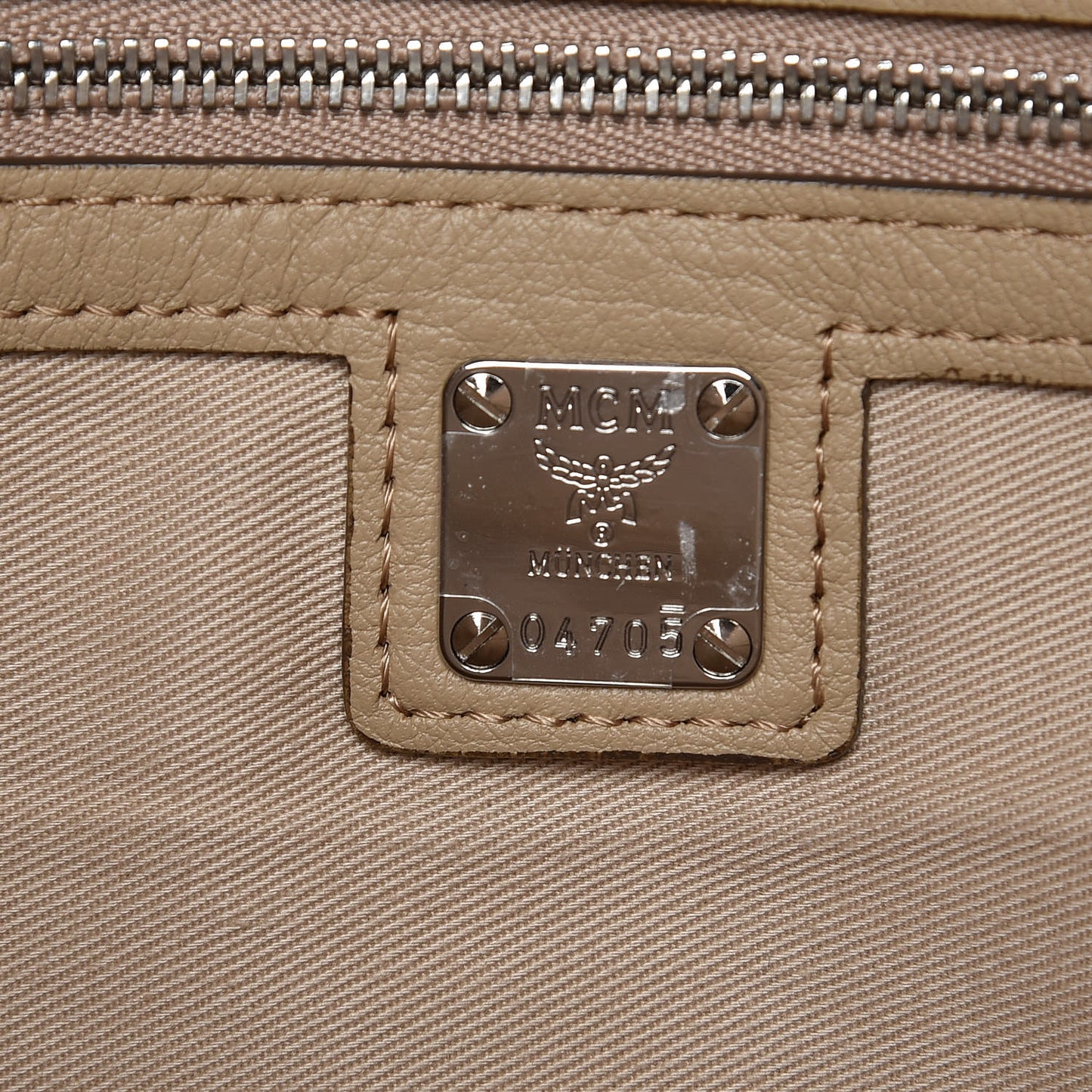 Calfskin Ottomar Monogram Medium Klara Top Zip Tote New Beige