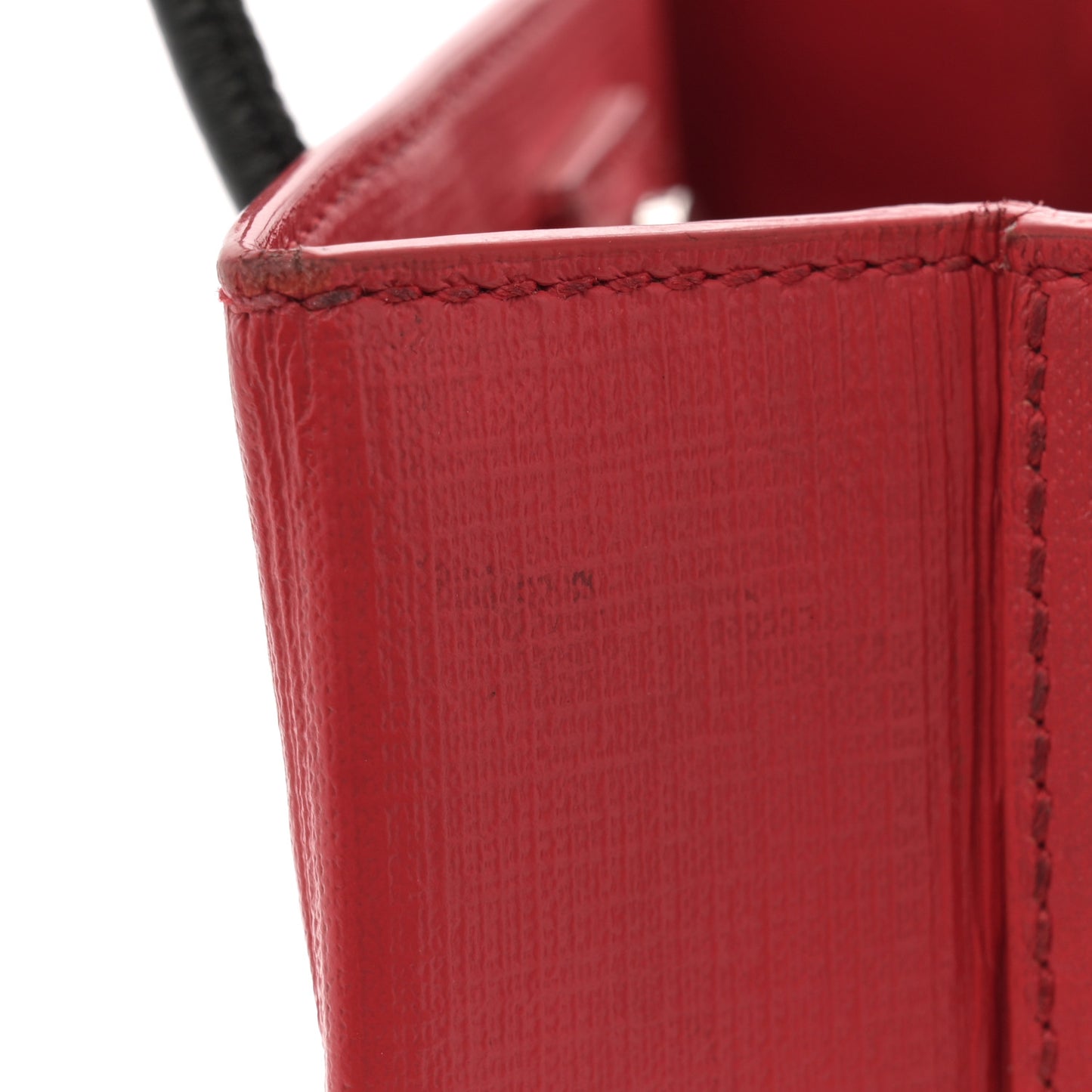 Squared Calfskin Logo North South Shopper Tote XXS Red