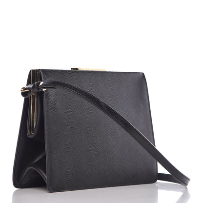 Prada Saffiano City Calf Light Frame Bag Black 3 of 9