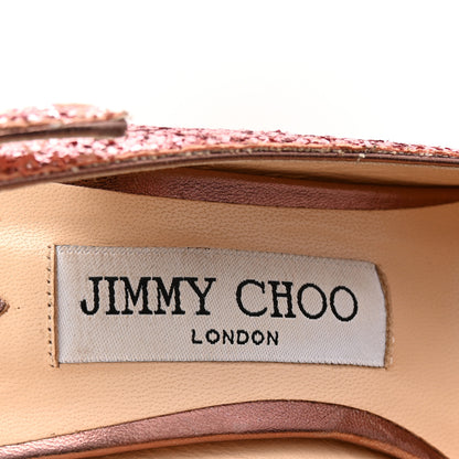 Jimmy Choo Galatica Glitter Fabric Erin 85 Slingback Pump 36 Candyfloss 8 of 9