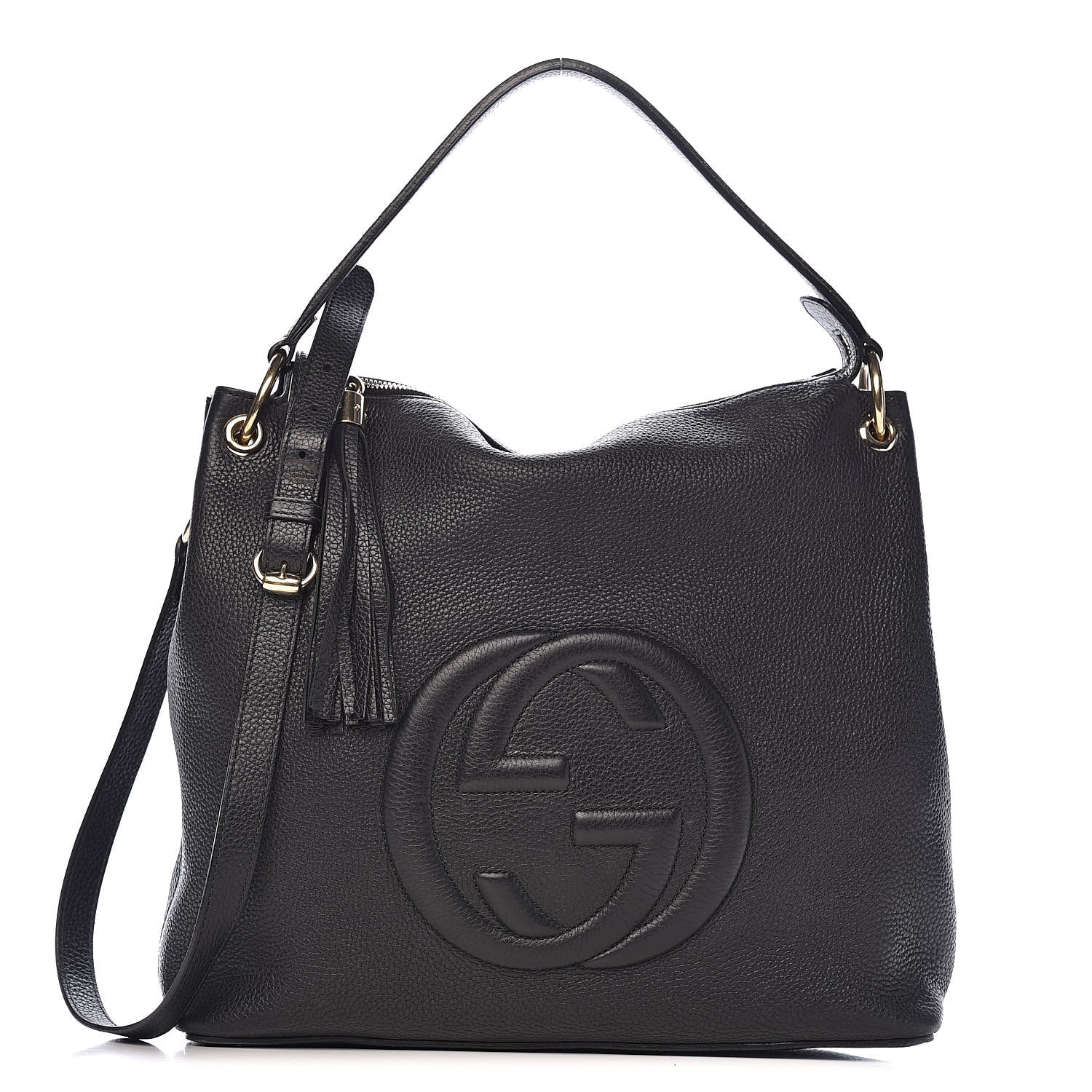 Gucci Pebbled Calfskin Large Soho Hobo Black 1 of 12