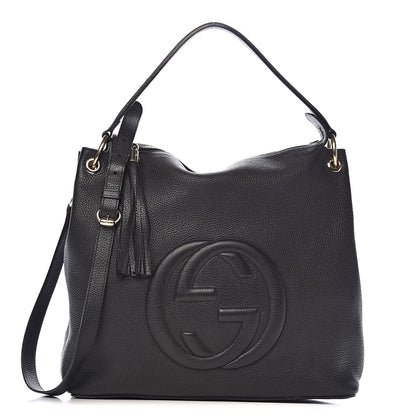 Gucci Pebbled Calfskin Large Soho Hobo Black 1 of 12