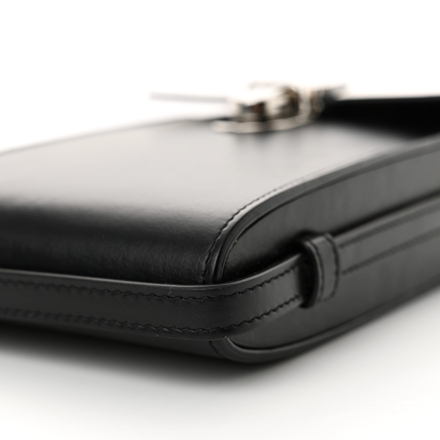 Calfskin Phone Holder Crossbody Black