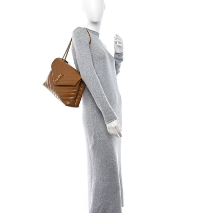 Saint Laurent Calfskin Y Quilted Monogram Medium Loulou Chain Satchel Dark Natural 2 of 12