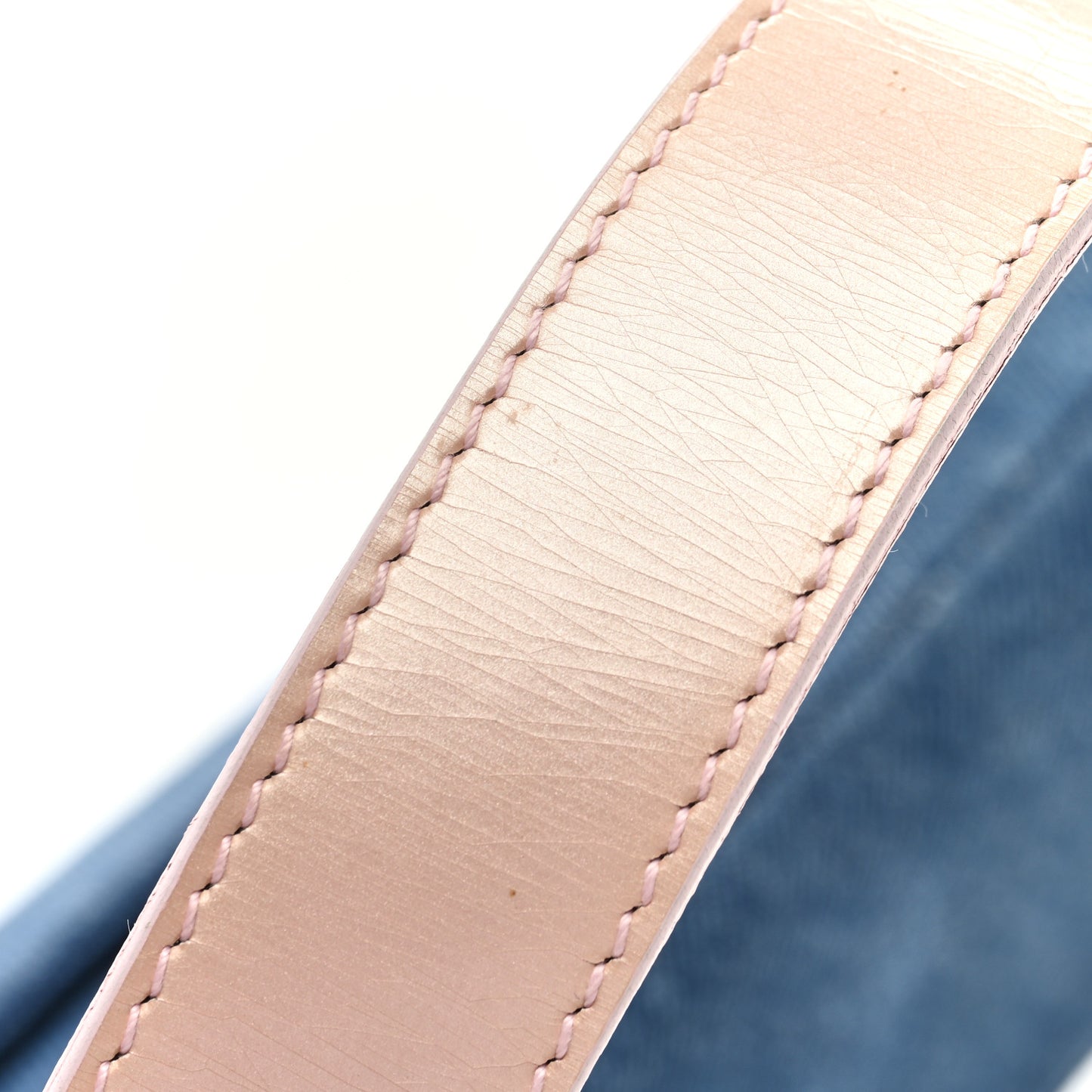 Patent Denim Jeans Saddle Bag Blue Pink