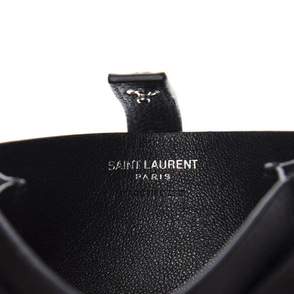 Saint Laurent Grained Calfskin Sac De Jour Souple Card Case Black 6 of 7
