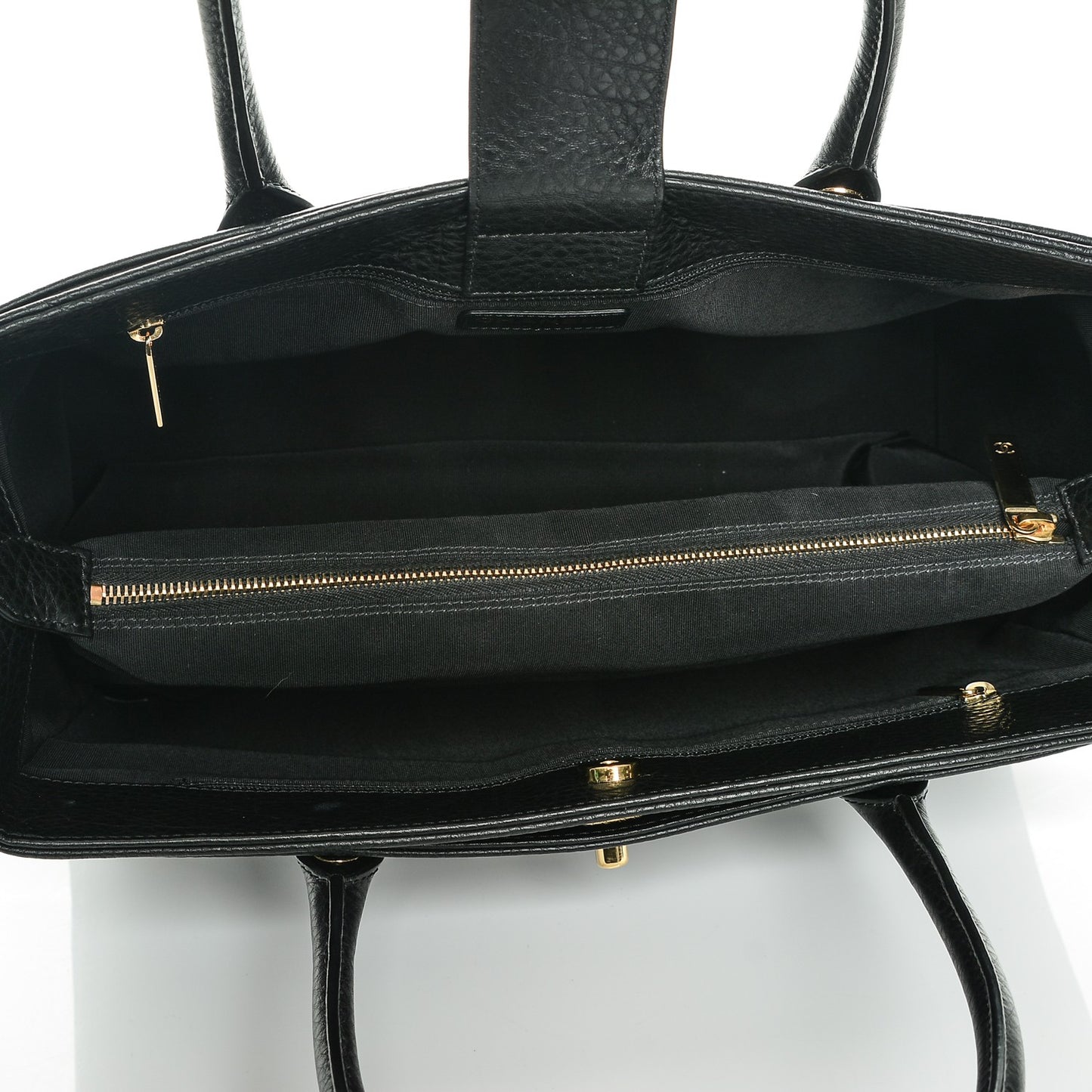 Calfskin Cerf Executive Shopper Tote Black