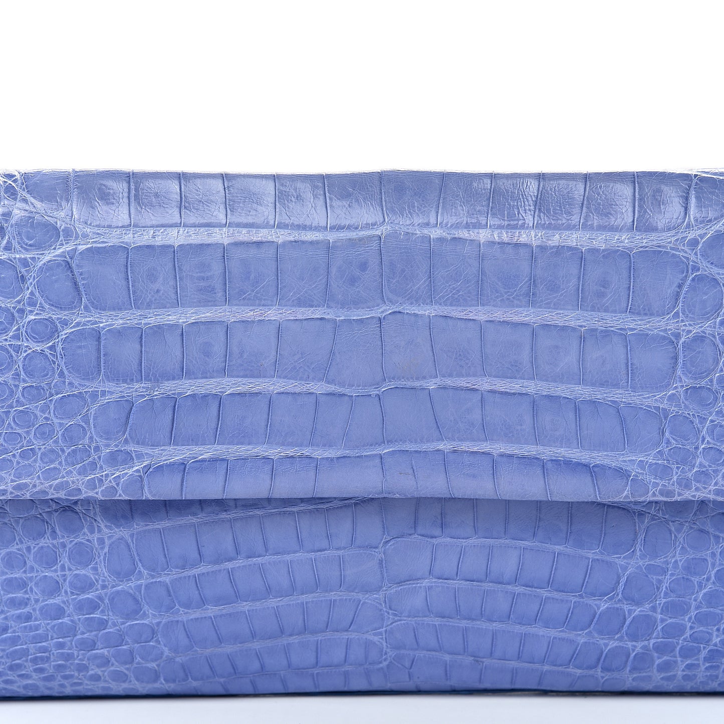 Crocodile Gotham Flap Clutch Purple